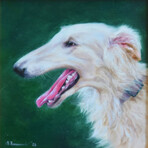 Majestic Portrait Painting Of Borzoi Dog