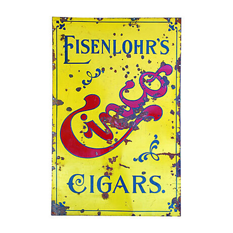 1910s Porcelain Eisenlohr's Cigars Sign
