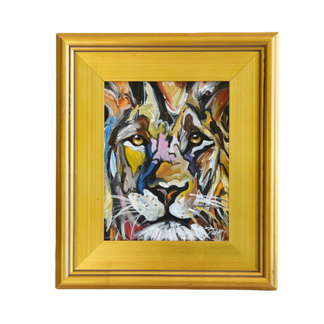 Expressionist Lion Portrait Painting