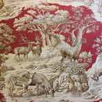 Woodland Toile Deer & Velvet Pillows // Set Of 2