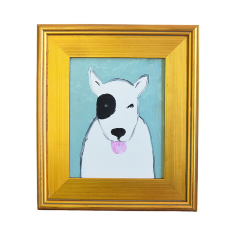 Folk Art Dog Doggie Pet Oil Painting