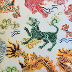 Chinoiserie Asian Colorful Dragon Pillow
