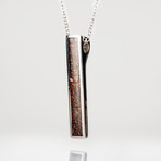 Genuine Dinosaur Agate Ingot Pendant with 18" Sterling Necklace