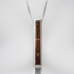Genuine Dinosaur Agate Ingot Pendant with 18" Sterling Necklace
