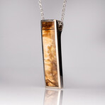 Genuine Mammoth Tusk Ingot Pendant with 18" Sterling Necklace // 15.8g