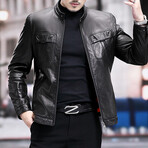 Racer Leather Jacket // Black // Style 2 (XS)