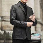 Leather Coat // Black (XL)