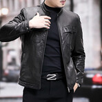 Racer Leather Jacket // Black // Style 2 (L)