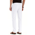 034 Slim Fit Cotton Linen Pants // White (M)