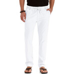 034 Slim Fit Cotton Linen Pants // White (M)