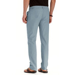 028 Slim Fit Cotton Linen Pants // Light Blue (M)