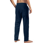006 Regular Fit Cotton Linen Pants // Navy Blue (XS)