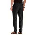 028 Slim Fit Cotton Linen Pants // Black (M)