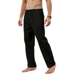 002 Regular Fit Cotton Linen Pants // Black (L)