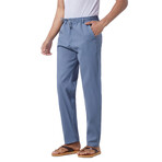 045 Straight Fit Cotton Linen Pants // Blue (2XL)