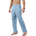 005 Regular Fit Cotton Linen Pants // Light Blue (3XL)