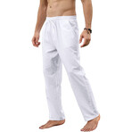 001 Regular Fit Cotton Linen Pants // White (M)