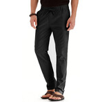 028 Slim Fit Cotton Linen Pants // Black (M)