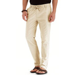 032 Slim Fit Cotton Linen Pants // Cream (2XL)