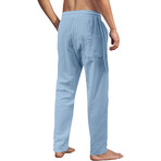 005 Regular Fit Cotton Linen Pants // Light Blue (3XL)