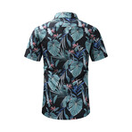 Hawaiian Shirt // Dark Gray + Blue (M)