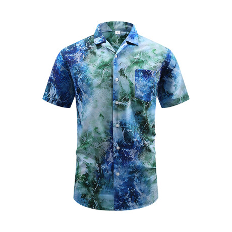 Hawaiian Shirt // Blue + Multicolor (XS)