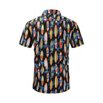 Hawaiian Shirt // Black + Orange (L)