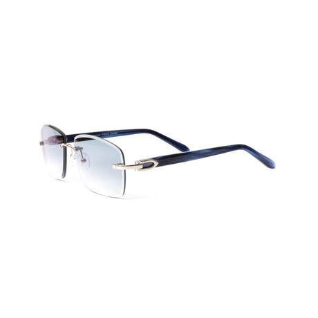 Men's Santos Sunglasses // Silver + Blue Acetate