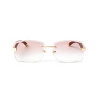 Men's Vendome Sunglasses // 24kt Gold Plated + Brown Cherry Wood