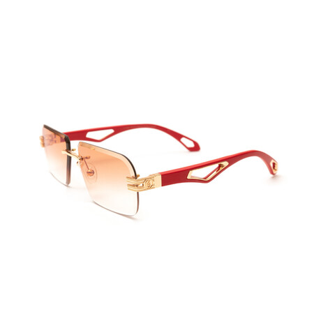 Men's Infamous Sunglasses // 24kt Gold Plated + Red Wood