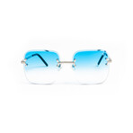 Men's Vintage Classis C Square Sunglasses // Silver + Blue