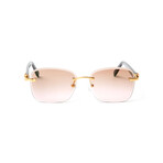 Unisex Santos Sunglasses // 24kt Gold Plated + Black & White Acetate