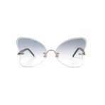 Women's Butterfly Pearl Collection // Silver + Brown & Blue Acetate