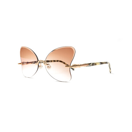 Women's Butterfly Pearl Collection // 18kt Gold Plated + Black & White Acetate