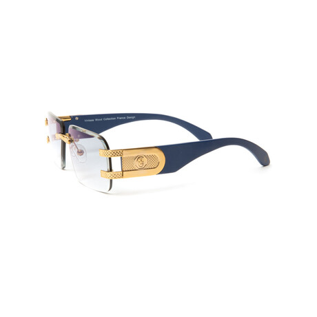 Men's Legend Sunglasses // 24kt Gold Plated + Blue Wood