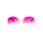 Unisex Vintage Classic C Round Sunglasses // 18kt Gold Plated + Pink