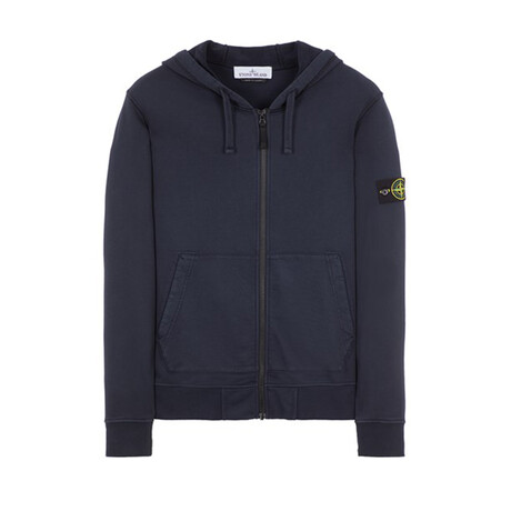 Stone Island Fleece Zip Hoodie // Blue (S)