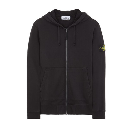 Stone Island Fleece Zip Hoodie // Black (S)