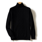 Turtleneck Cashmere Sweater // Black (3XL)