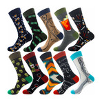 Assorted Bundle #9 // Novelty Crew Socks // 10 Pack