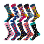 Assorted Bundle #32 // Novelty Crew Socks // 10 Pack