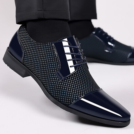 Oxford Men Dress Shoe // Blue + Nailshead Pattern (Euro: 38)