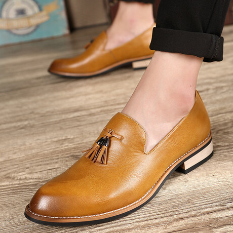 Loafers Men Dress Shoe // Tan (Euro: 38)