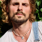 White Pearl Coin Necklace