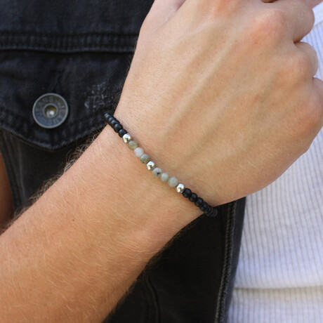 Labradorite + Onyx Stretch Bracelet