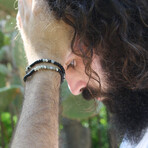 Onyx + Labradorite Stretch Bracelet