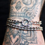 Silver Split Onyx Bracelet