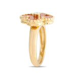 Van Cleef & Arpels // Vintage Alhambra 18K Yellow Gold Diamond + Coral Ring // Ring Size: 5 // Estate