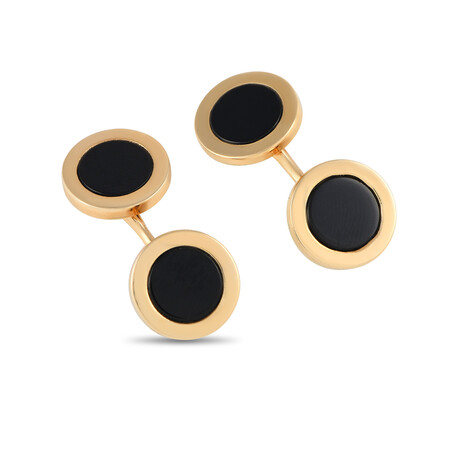 Tiffany & Co. // 14K Yellow Gold Onyx Cufflinks // Estate