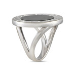 Bulgari // 18K White Gold Onyx Ring // Ring Size: 7.75 // Estate